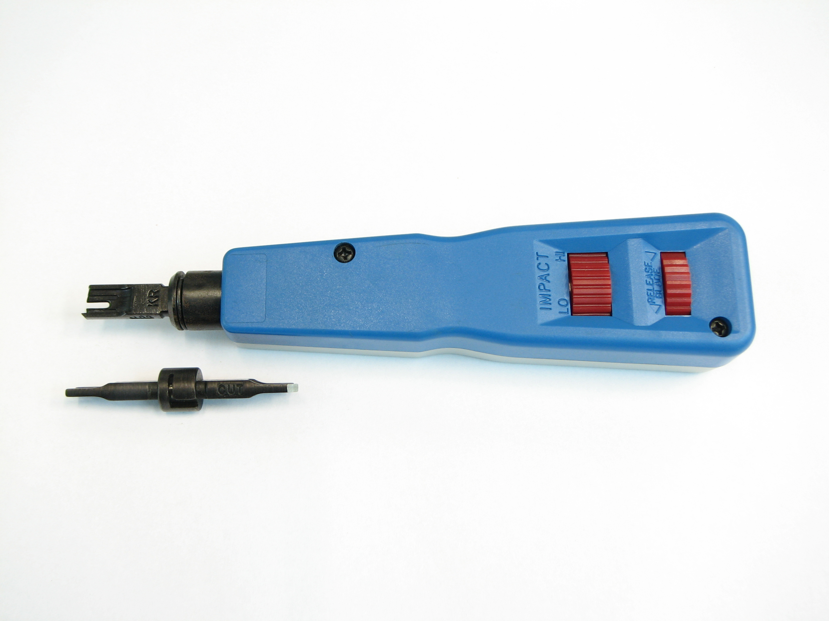 <p>Used to <strong>"punch" a wire into a wiring block</strong> (like 66 block or 110 block)</p>