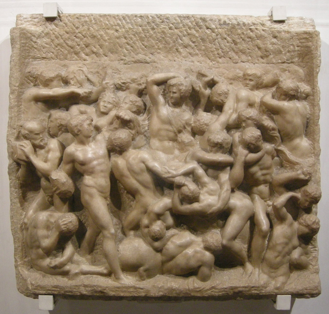 Battle of Hercules with Centaurs, Michelangelo 1491
