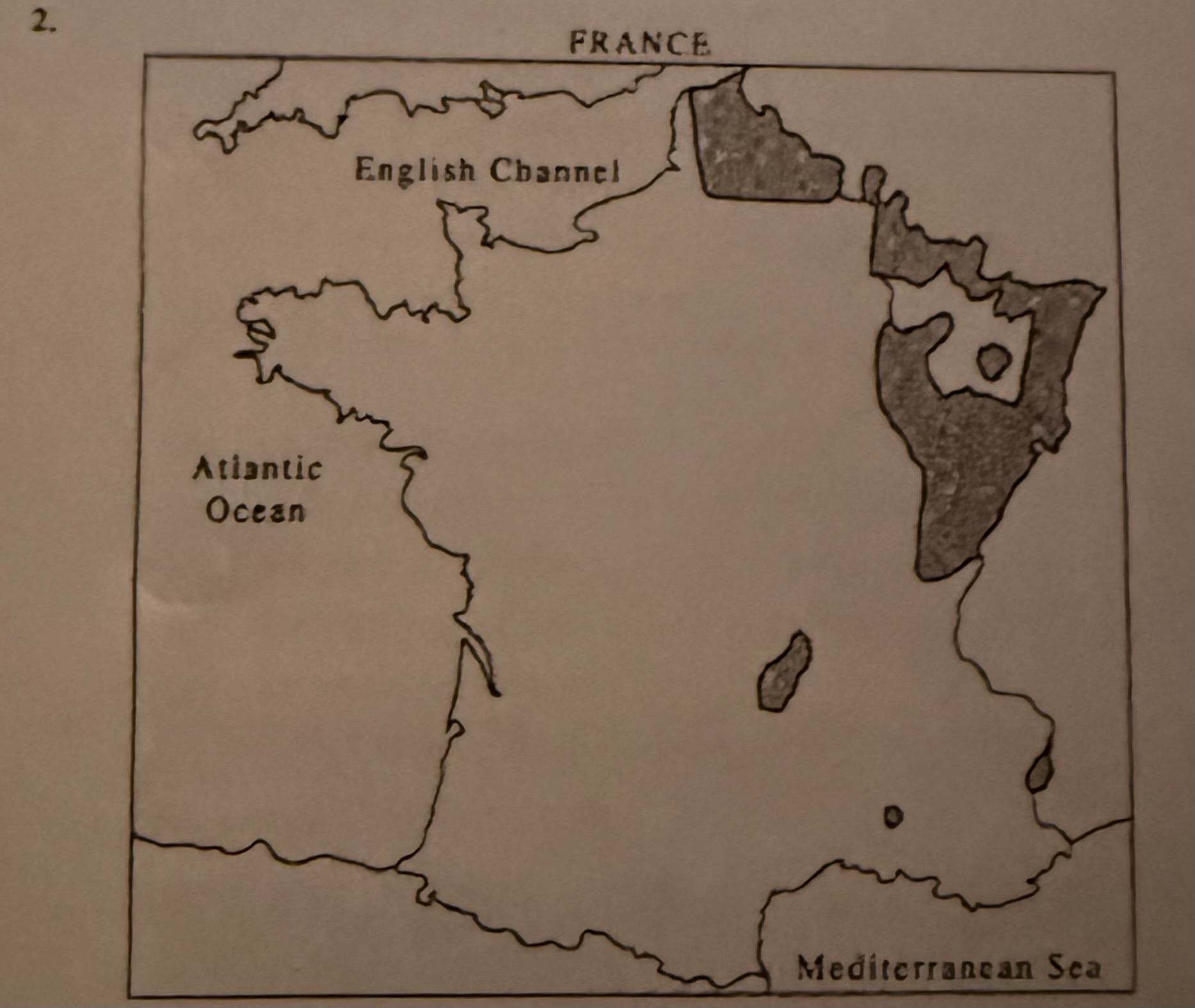 <p>The shaded areas on the map of early eighteenth-century France shown above represent?</p>