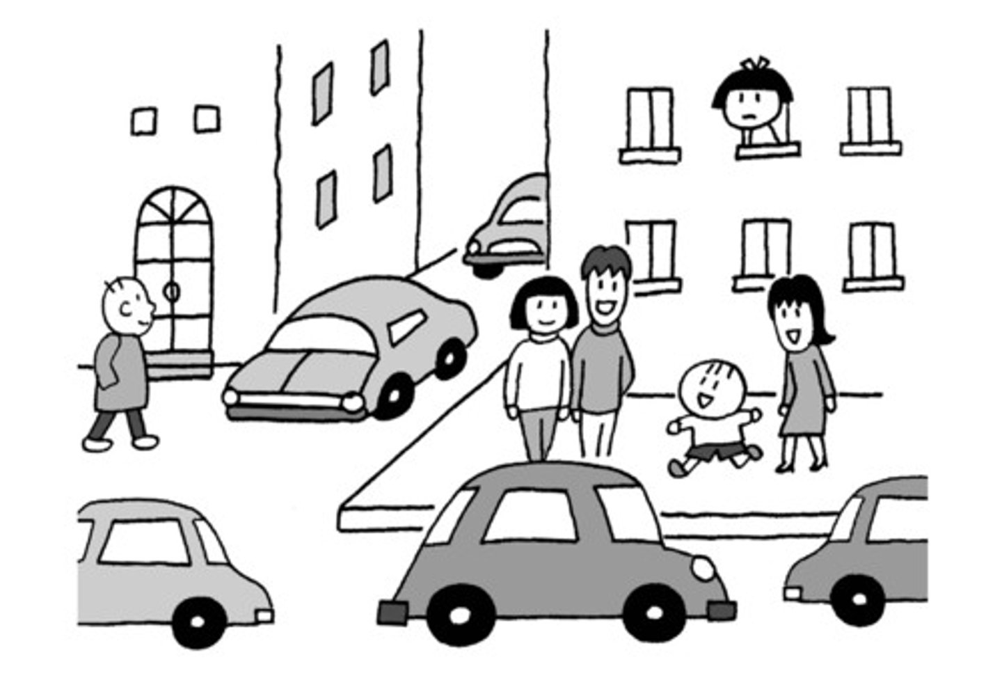 <p>lively (place)</p>