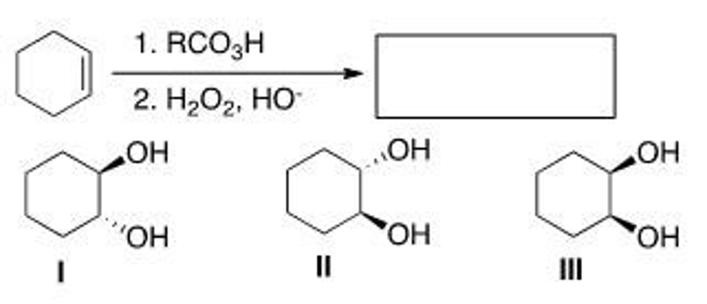 <p>What is (are) the product(s) of the following reaction?</p><p>A. Only I</p><p>B. Only II</p><p>C. Only III</p><p>D. Only I and II</p>