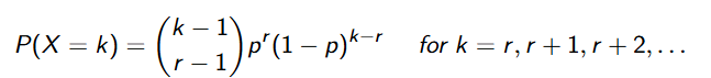 <p>A probability distribution that models the number of trials needed to achieve a <strong>specified number of successes</strong> in a series of independent Bernoulli trials. </p>