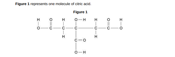 <p>Complete the molecular formula of citric acid. Use Figure 1. C6H_<strong><em>O</em>_(1)</strong></p>