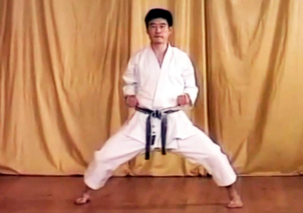 Both fists on hips (done in heian sandan)