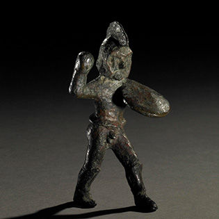 <p>Bronze warrior figure from Sparta [3]</p>