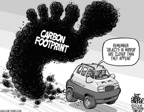 the total carbon dioxide emissions produced by an individual, group, or location