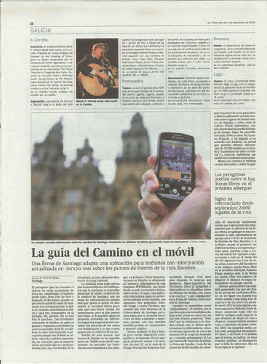 <p>escrito (written) en un periódico</p><p>(article)</p>