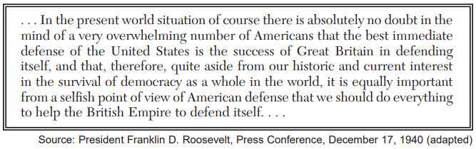 <p>Which United States action resulted from the ideas expressed in this passage?</p>