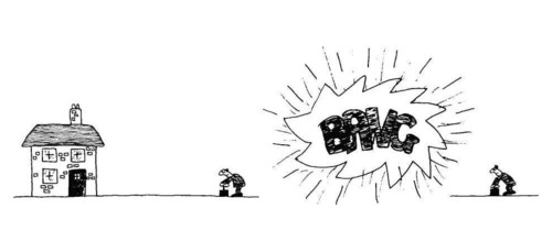 to destroy (something or someone) by explosion; to
explode