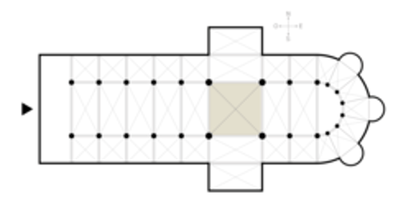 <p>THE INTERSECTION OF THE NAVE and the transept in a Christian church.</p>