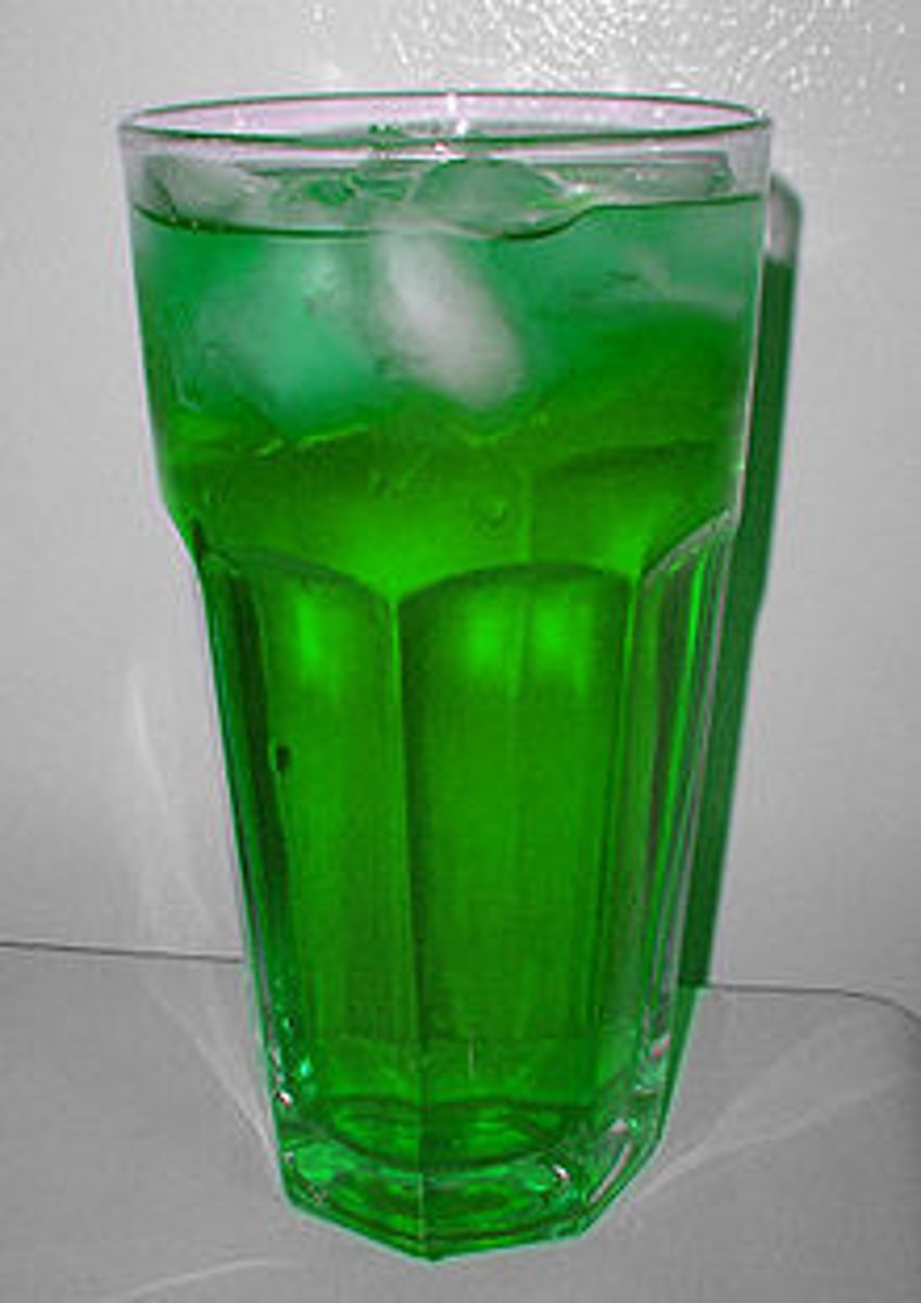 <p>water with mint syrup</p>