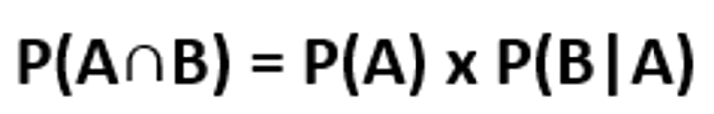 <p>- The Multiplication Rule is used to calculate joint probabilities</p><p>= P(B) x P(AlB)</p>