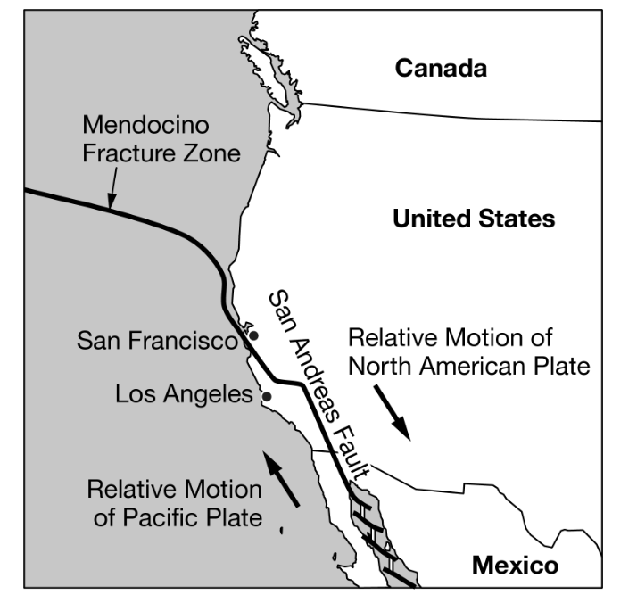 <p><span><span>Which of the following statements best describes the boundary between the two tectonic plates seen in the map?</span></span></p>