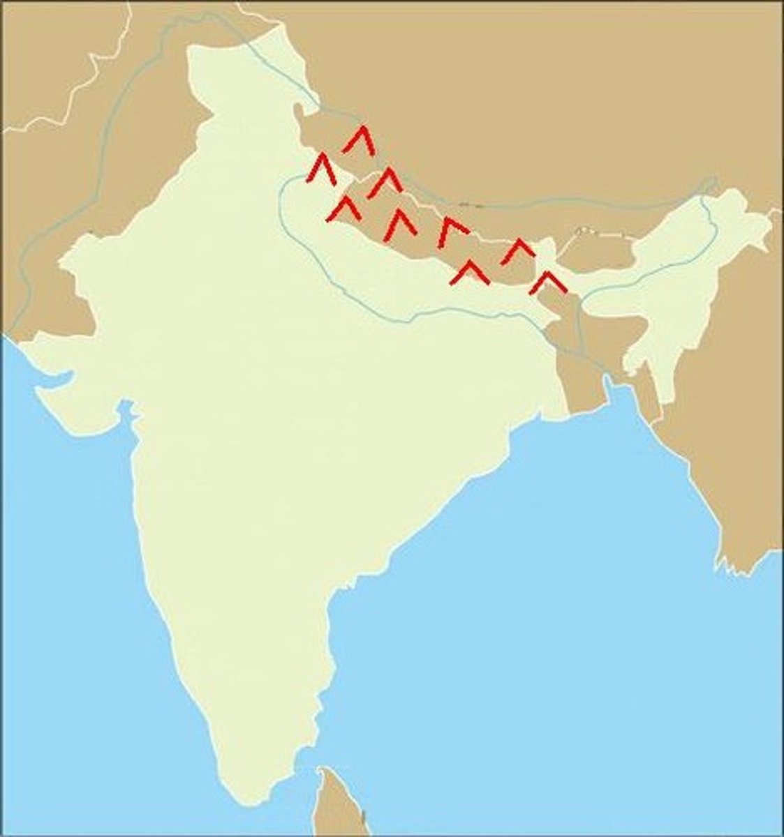 <p>Lying along the northern edge of the Indian subcontinent, its the world's highest mountain region. includes Mt. Everest. the highest mountain in the world.</p>