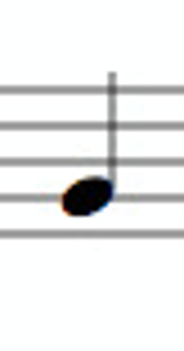 <p>a note that has a line going through the notehead</p>
