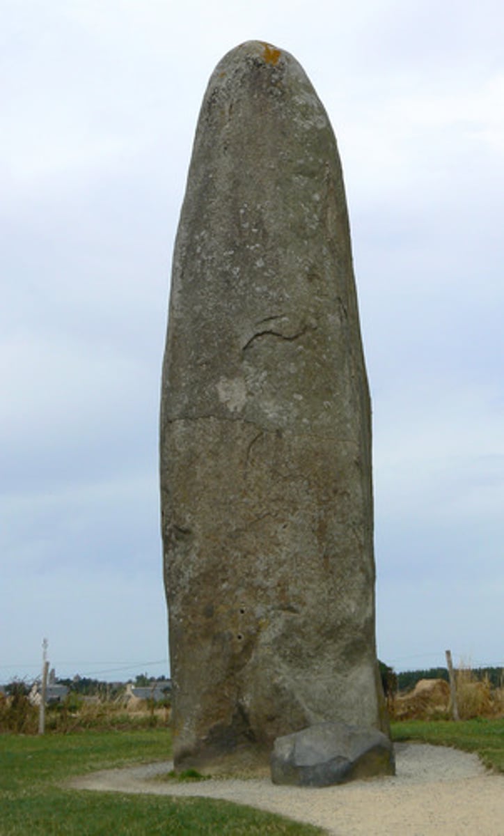 <p>A single stone standing upright</p>
