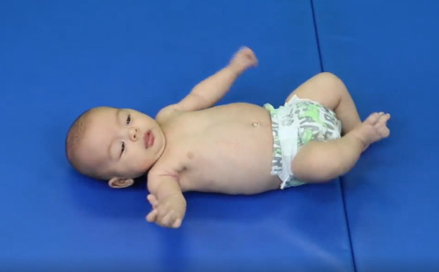 <p>1. Head position becoming more symmetrical (midline)</p><p>2. Visually follow object and attempt grasp</p><p>3. ATNR may be used to swipe at toys or look at person but is not obligatory</p><p>4. Random upper and lower extremity movement</p>