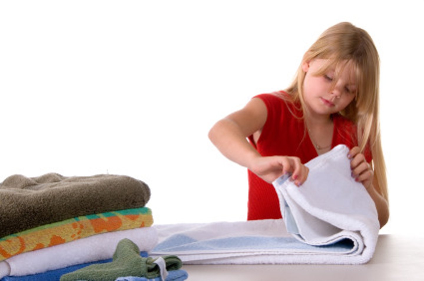 <p>to fold the laundry</p>