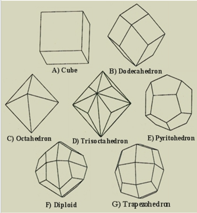 <ul><li><p><span>Have a definite crystal structure</span></p></li><li><p><span>particles line up in a regular, repeating pattern.</span></p></li><li><p><span>flat sides called faces, that meet at sharp edges and corners.</span></p></li></ul><p></p>