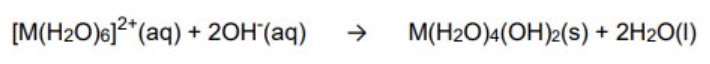 <ul><li><p>the neutral hydroxide product is insoluble + so will form a precipitate </p></li></ul><p></p>
