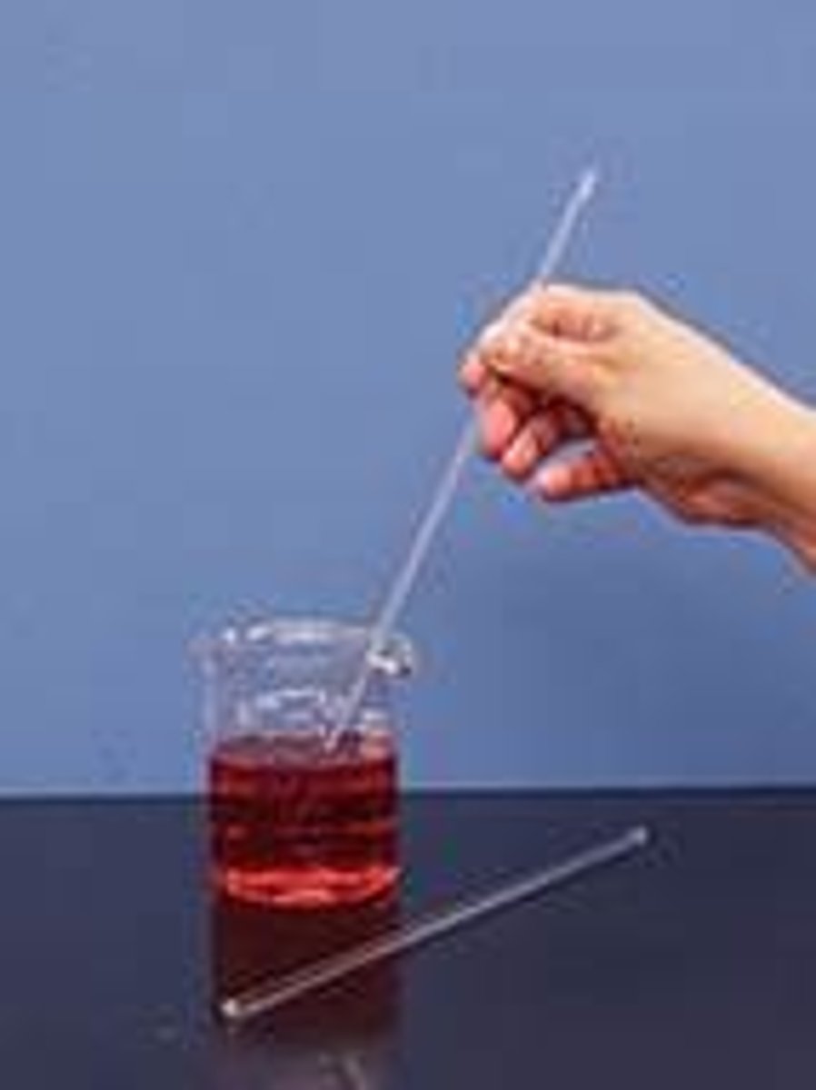 <p>Stirring up the reactants - increasing the reaction rate</p>