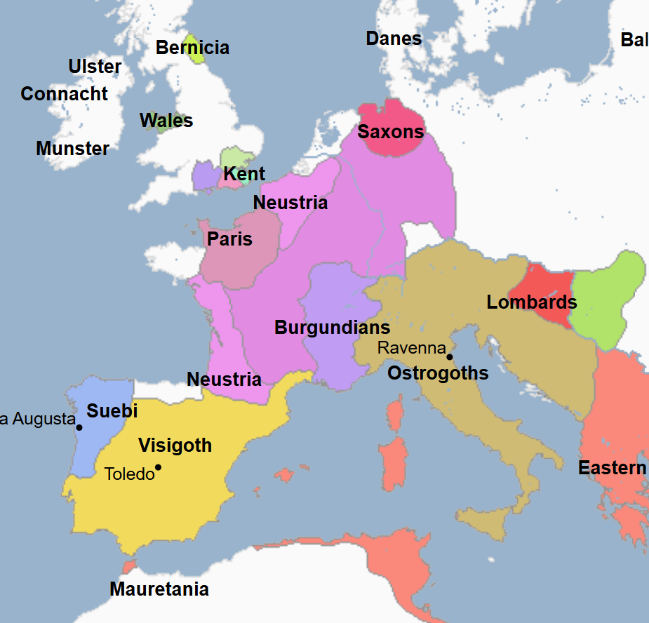 <p>411 - 534 - Burgundian Kingdom / First Kingdom of Burgundy / Kingdom of the Burgundians (All Facts) </p>