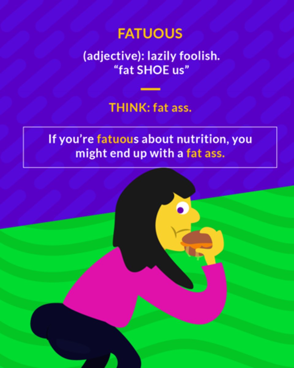 <p>(adj.) stupid or foolish in a self-satisfied way</p>