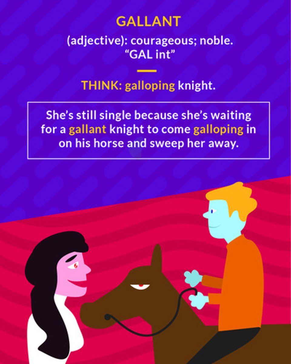 <p>(adj.) Brave, noble, courageous</p>