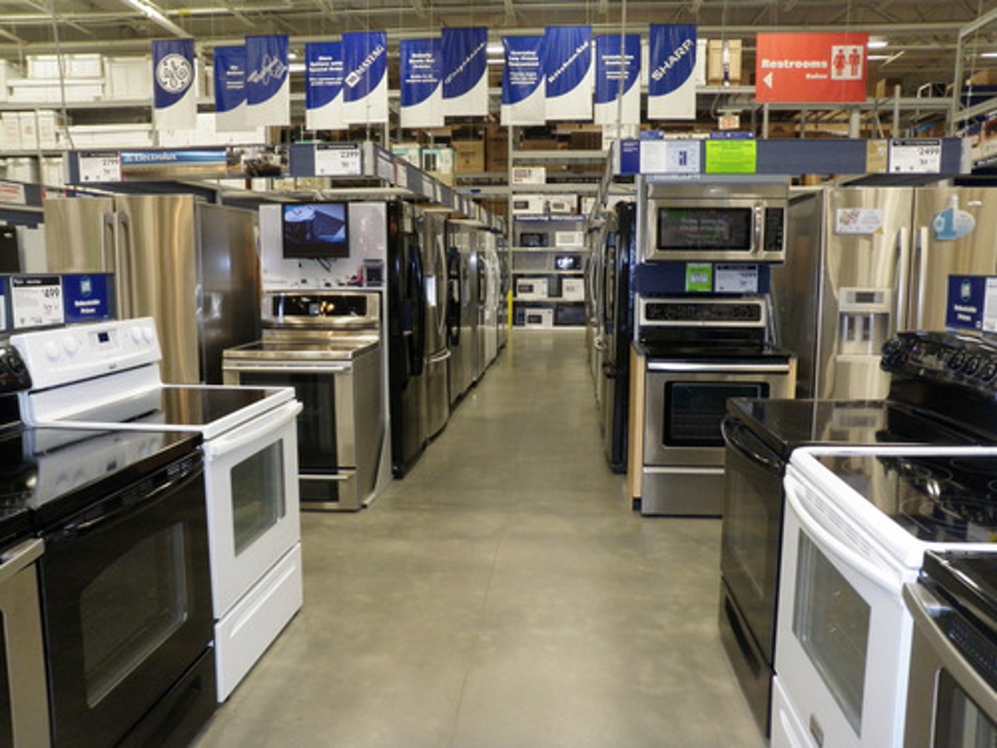 <p>the household appliance store</p>