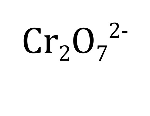 <p>Cr2O7 2- -2 Charge</p>