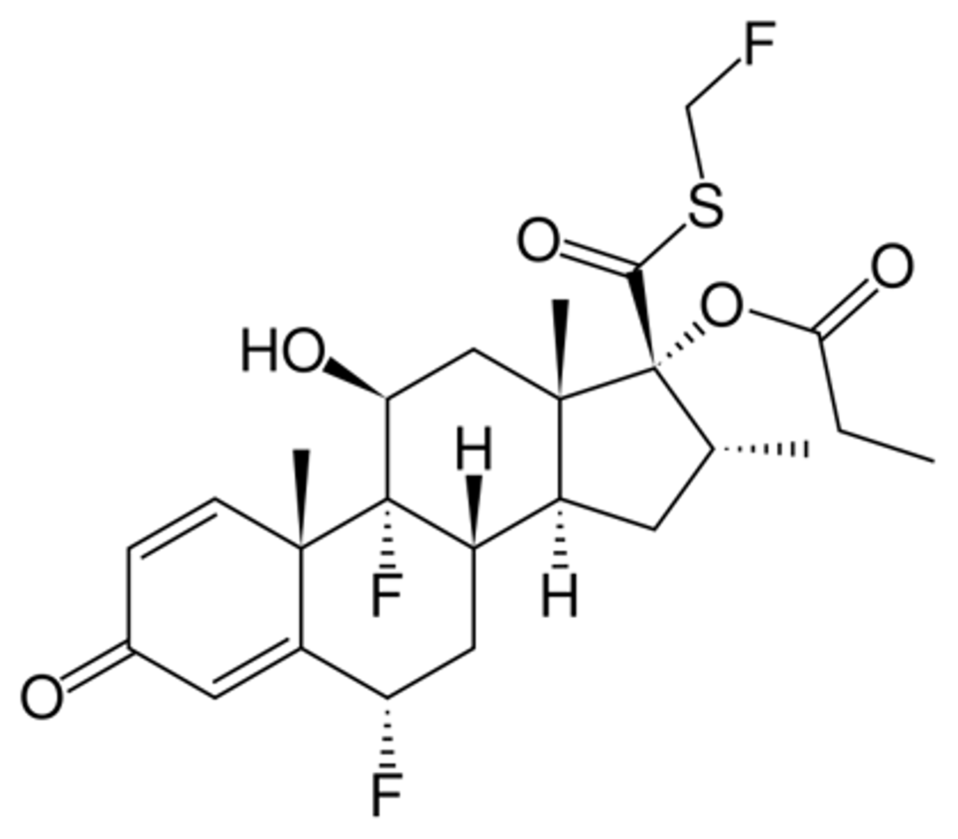 <p><strong>Brand:</strong> Flovent HFA, Arnuity Ellipta</p><p><strong>Class:</strong> Inhaled Adrenal Corticosteroid</p><p><strong>MOA:</strong> Agonises glucocorticoid receptors in the lungs and reduces inflammation. </p>