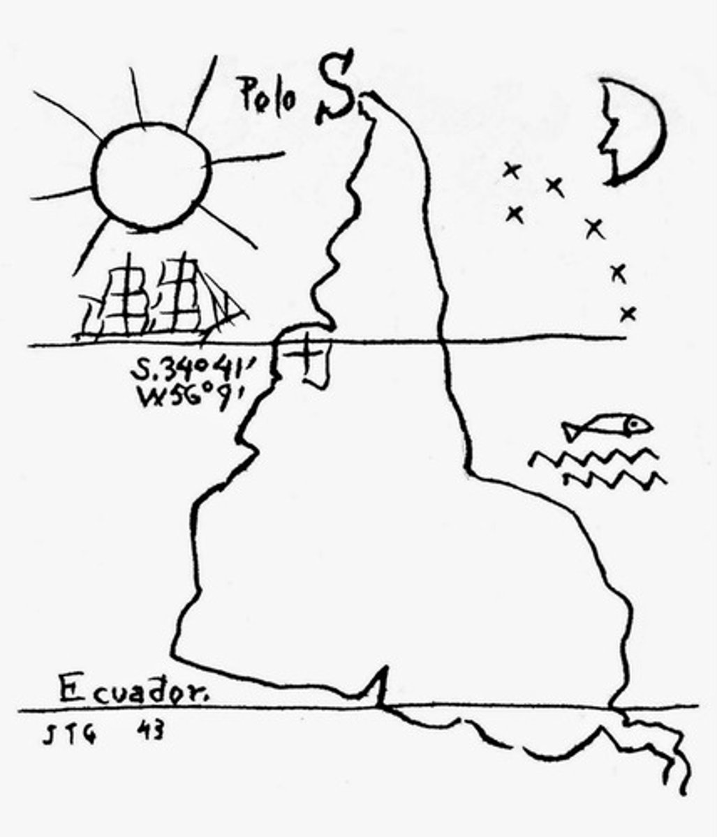 <p>Joaquin Torres-Garcia, "America Invertida," 1943</p>