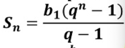 <p>Sₙ = b₁ * (qⁿ-1)/(q-1)</p>