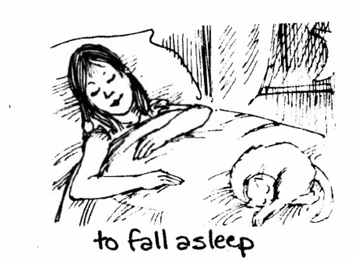 <p>to fall asleep</p>