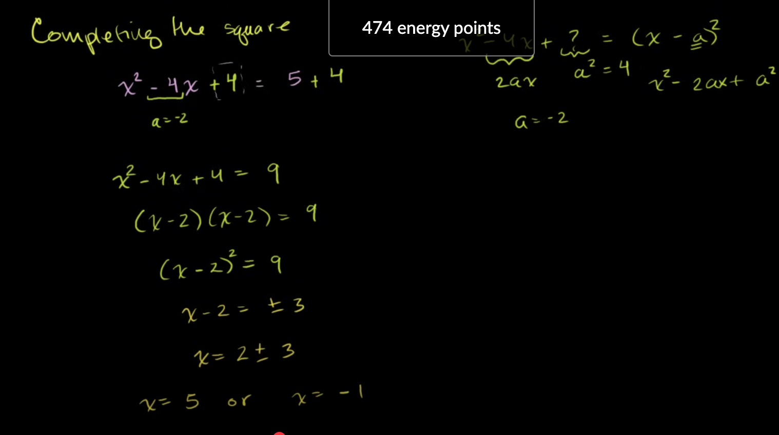 <p>take ½ of the middle number and square it, add to both sides </p>