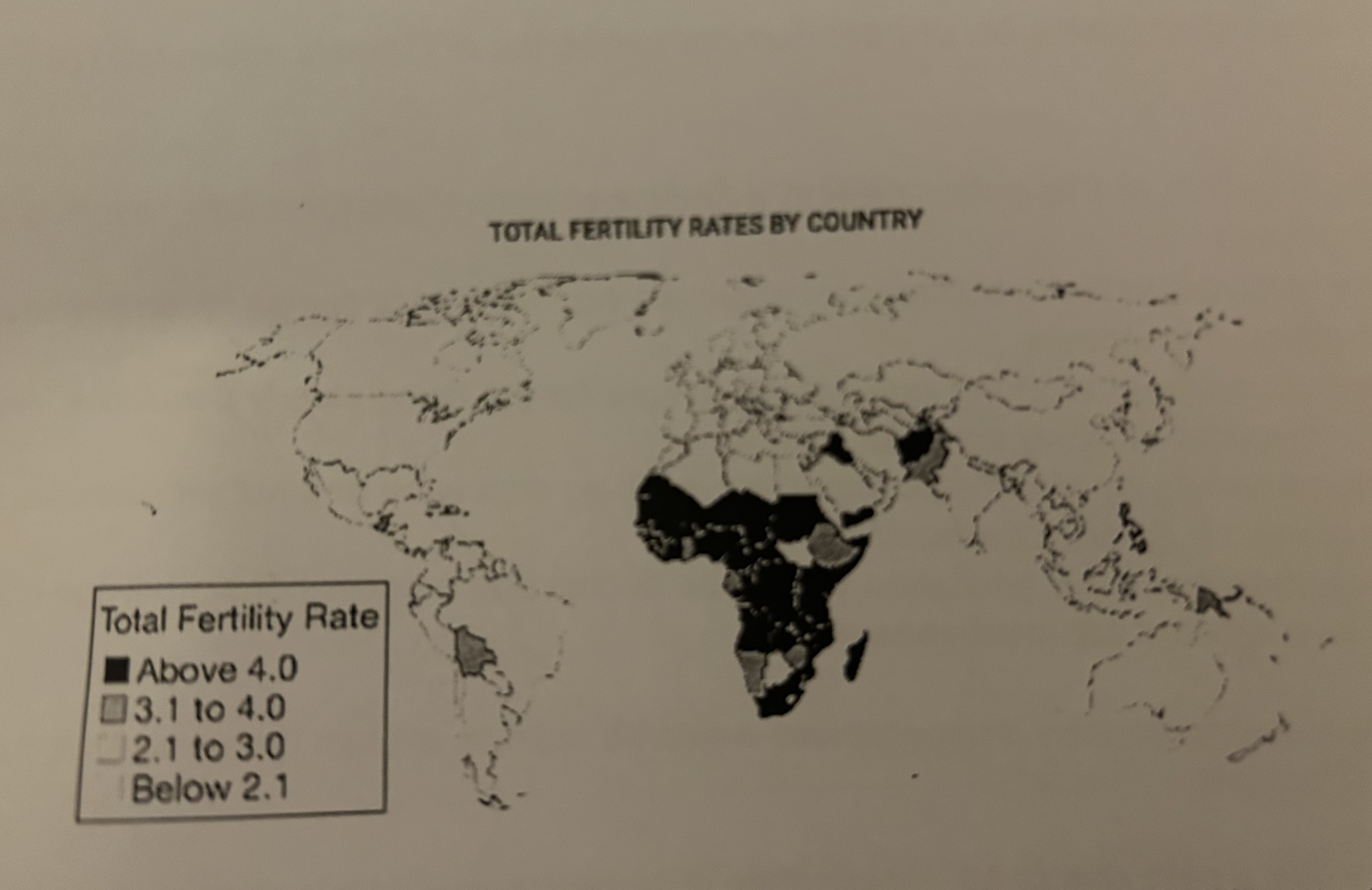 <p>Where are the lowest fertility rates?</p>