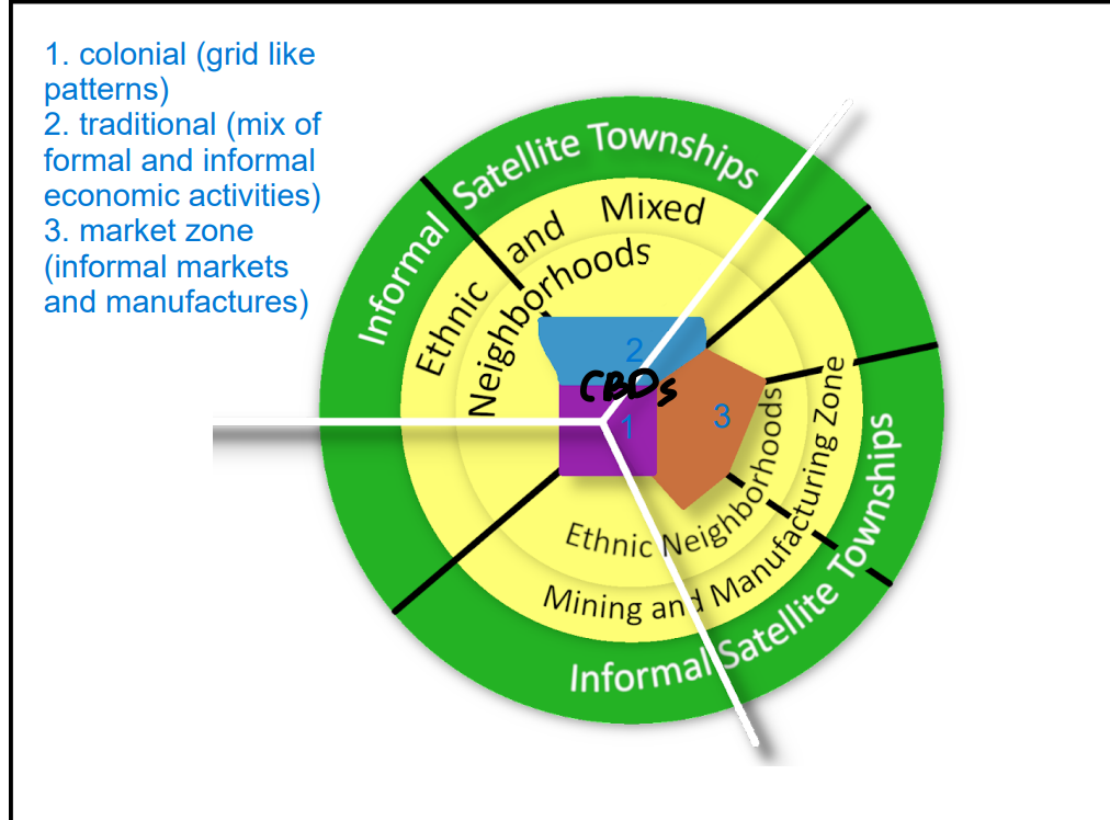 <p><span>The region of Africa located south of the Sahara Desert, characterized by diverse cultures, economies, and geographical features.</span></p><ul><li><p><span>Example: Nigeria, South Africa, Kenya.</span></p></li><li><p><span>Significance: Understanding Sub-Saharan Africa is important in AP Human Geography due to its unique demographic, cultural, and economic challenges, especially regarding urbanization and development.</span></p></li></ul>