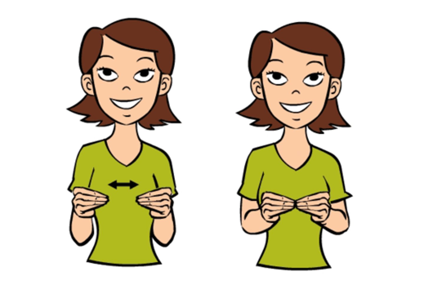 <p>Flatten out your hands then bring your thumbs under to make an O shape. Then, bring your hands together and separate them repeatedly.</p>