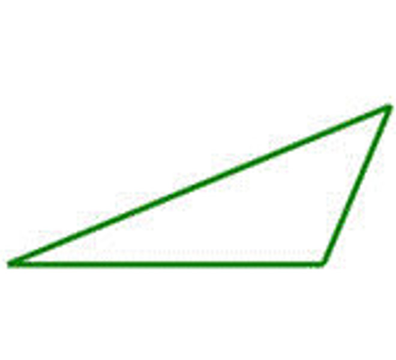 <p>A triangle with one angle that is greater than 90 degrees.</p><p>-height is always outside of the triangle</p>