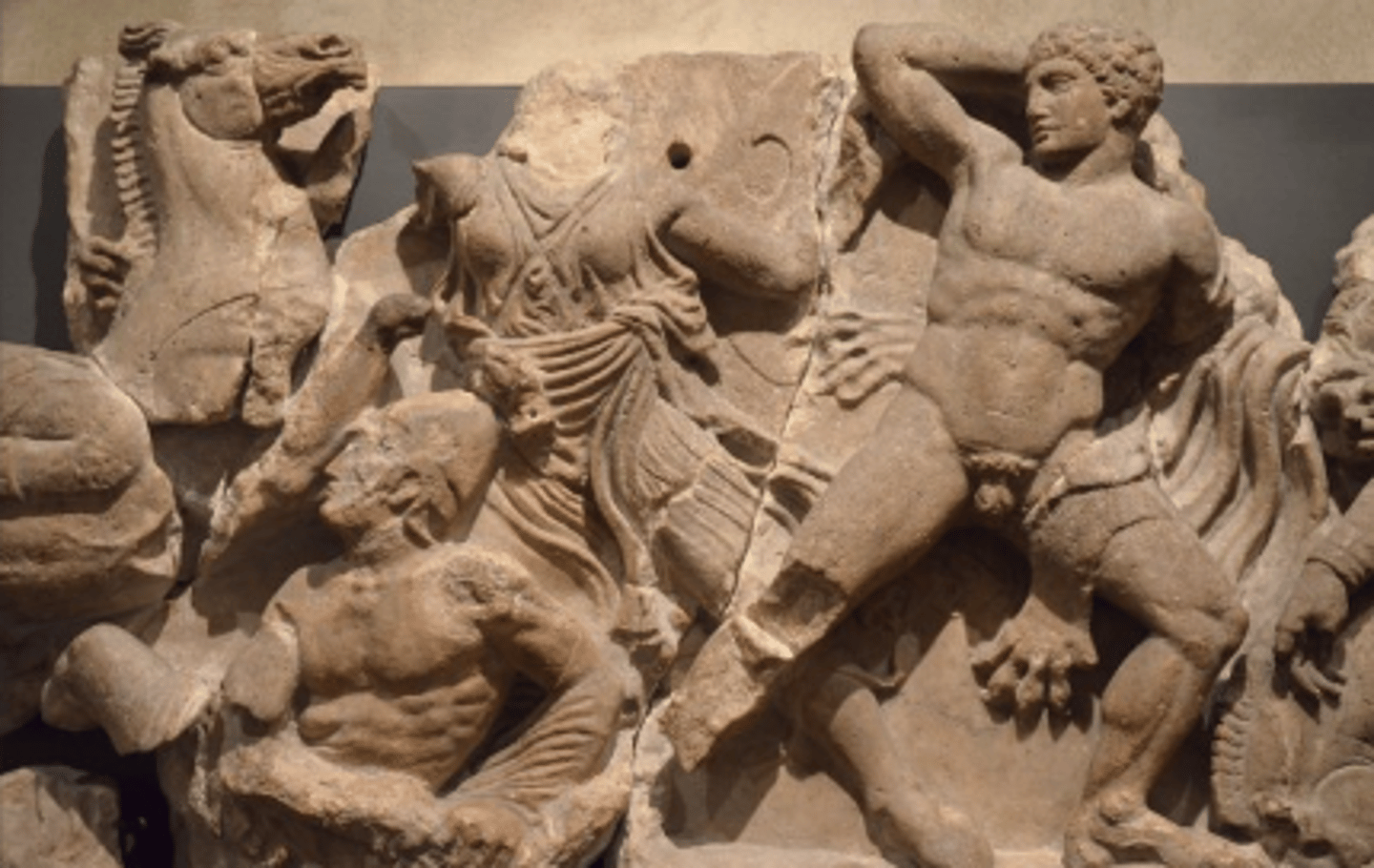 <p>Heracles/Greeks:</p><p>Nude - heroic.</p><p>Greeks had Greek armour, shields etc.</p><p>Appears fighting efficiently.</p><p>Amazons:</p><p>Flowing dresses aren't efficient for fighting - it is more of a male fetishization of the Amazons.</p><p>Picturing animals (the horse) and woman on the same kind of level as they both appear defeated.</p><p>The horse looks as though its bowing down to the Greek - superiority even over animals.</p><p>Left Amazon holding a Greeks hand, pleading for mercy, not strong enough to do anything else.</p><p>Amazons defeated on the left, one being pulled of a horse.</p>
