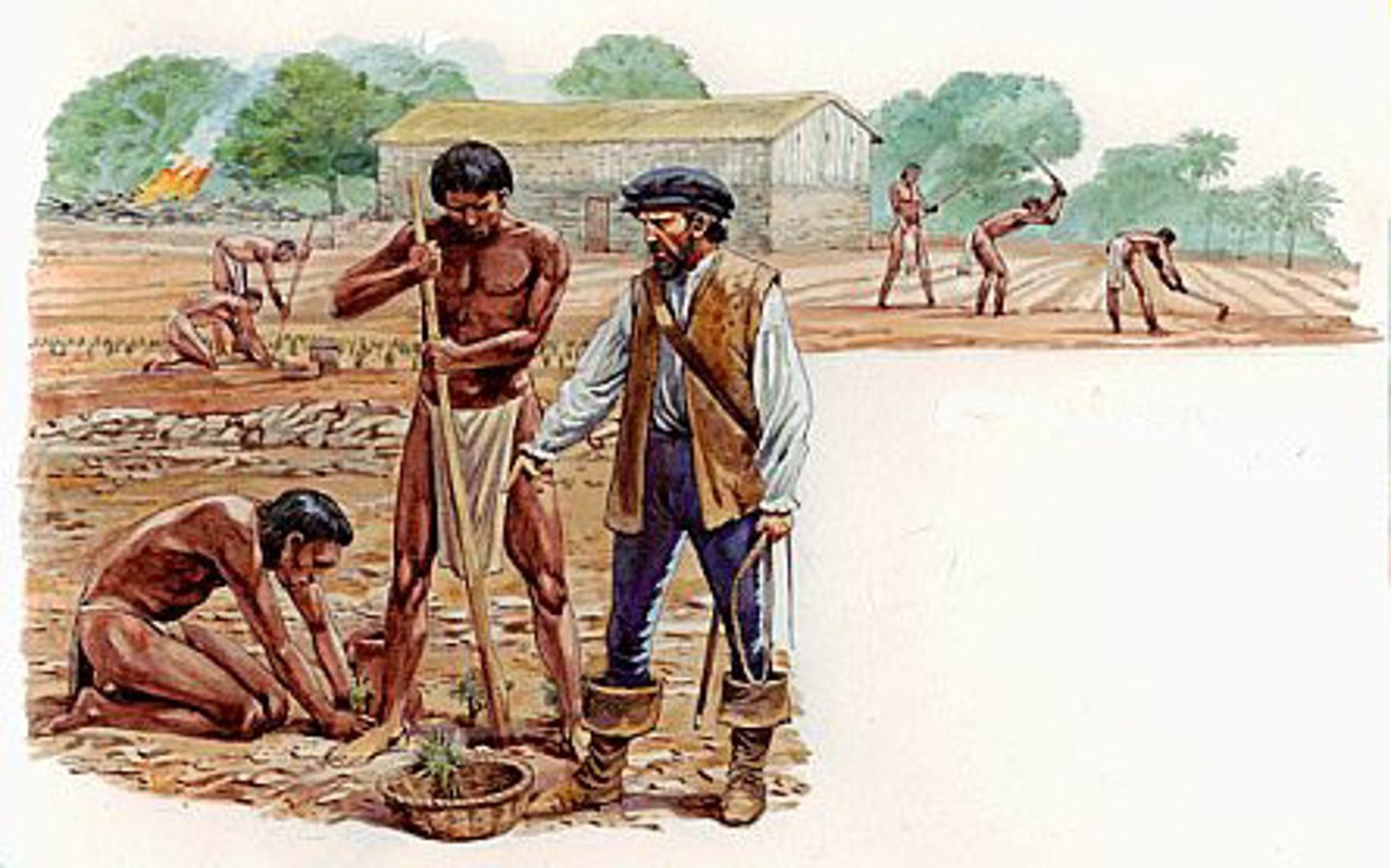 <p>System by which the natives were essentially enslaved and forced to provide labor to conquistadors.</p>