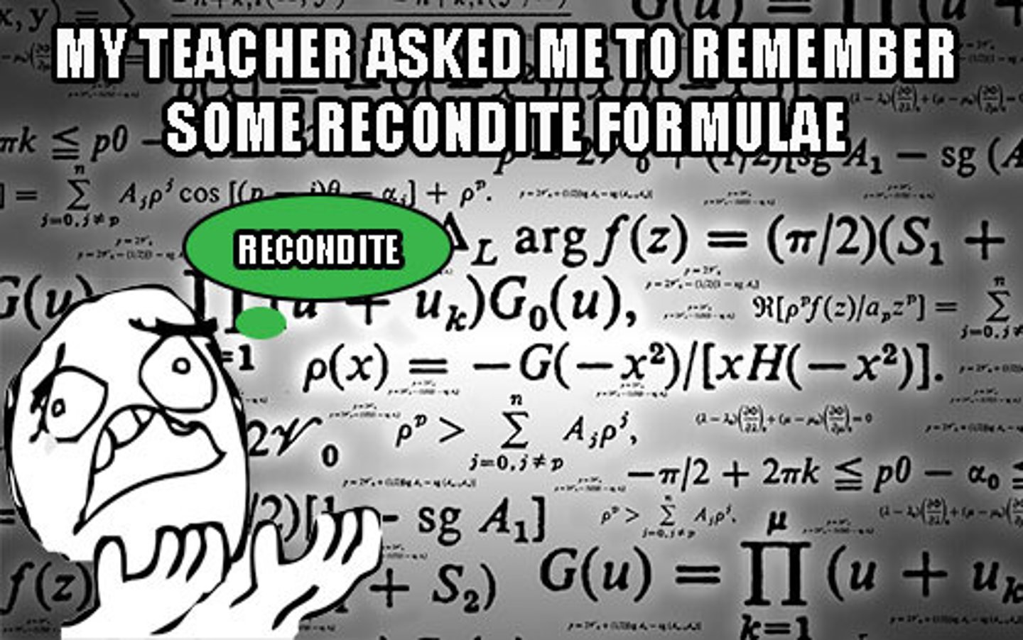 <p>(adj.) Exceeding ordinary knowledge and understanding</p><p>SYNONYMS: esoteric, arcane, profound, abstruse</p><p>ANTONYMS:simple, uncomplicated</p>