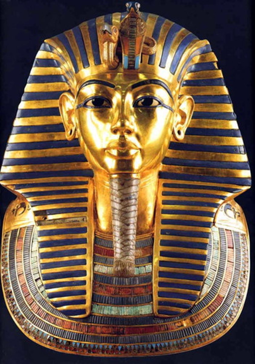 <p>Valley of the Kings; Thebes; 1323 BCE;</p><p>Chest:</p><p>Coffin of Tut:</p><p>Statues of Tut:</p>