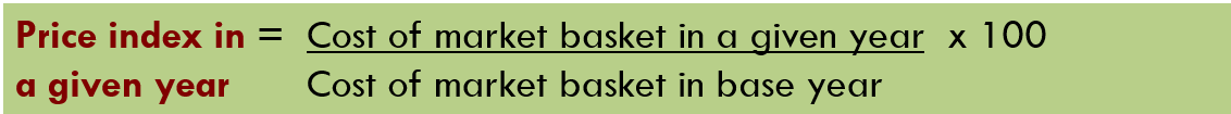 <p>the cost of purchasing a given market basket in a given year, where that cost is normalized so that it is equal to 100 in the selected base year</p>