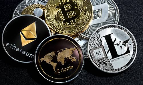 <p>digital currency where transactions are secured using cryptic codes and are overseen by a group of peers instead of a bank or government. </p>