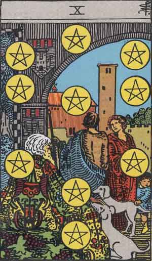 <p>10 of pentacles</p>