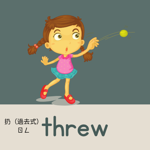 <p>threw</p>