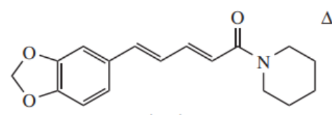 <p>a piperidine alkaloid from Piperaceae that is a p-glycoprotein inhibitor (blocks this efflux protein to enhance bioavailability of the drugs)</p>