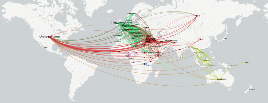 <p><strong>chain of communication/interaction that connects places</strong></p><ul><li><p>help explain phenomena such as travel patterns, and diffusion (spread) of religions, languages, all other ideas.</p></li></ul><p></p>