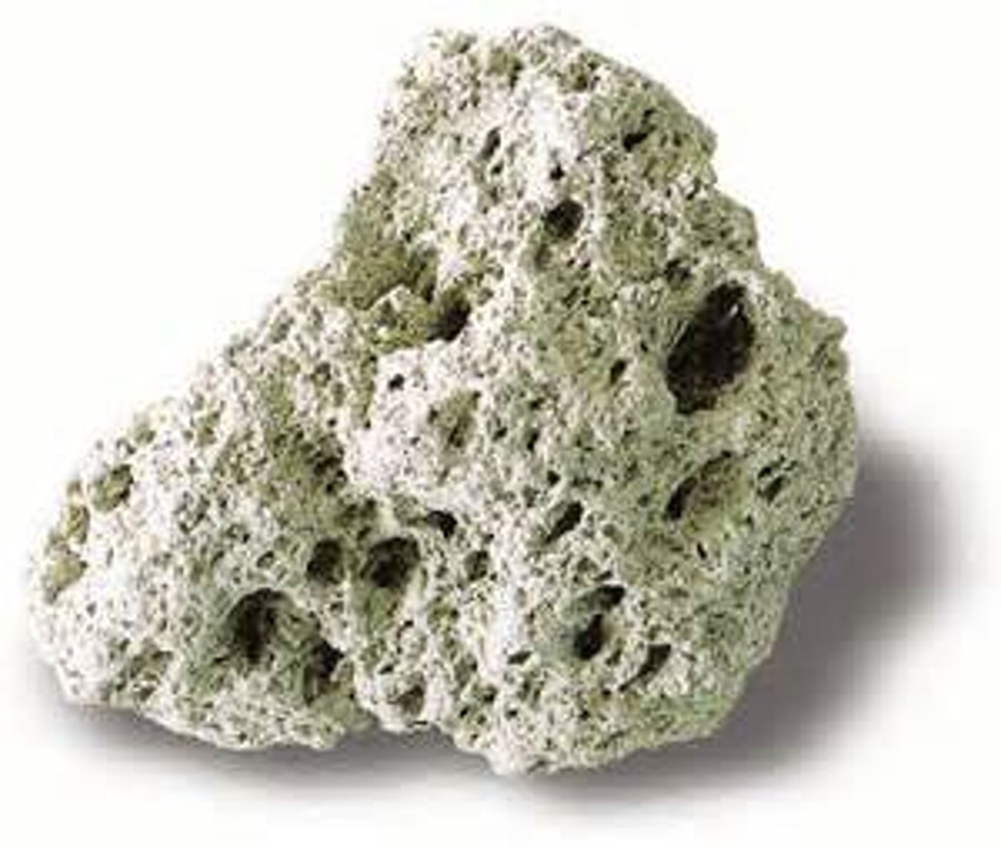 <p>Light-colored rock. Many air pockets within it. No visible minerals or sediments present. Very low density.</p>